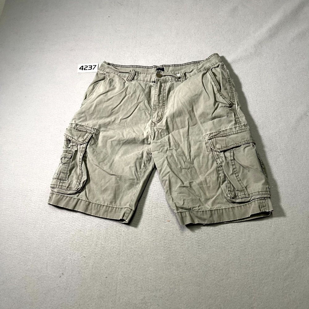 Gap Cargo Shorts Mens 35 Khaki Tan Cotton Multi‎ Pocket Casual Hiking Outdoor